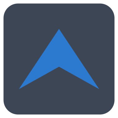 Vektör simge düz yukarı ok ucu kare