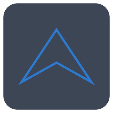 Vektör simge düz yukarı ok ucu kare