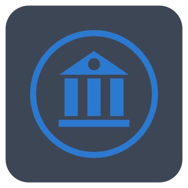 Banka Daire bina vektör simgesi kare