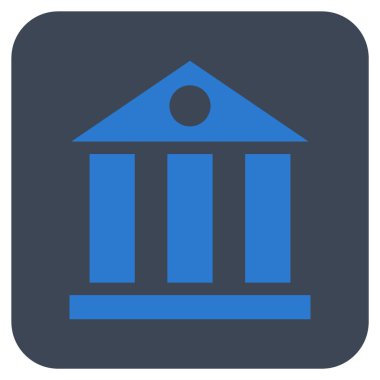 Banka Daire bina vektör simgesi kare