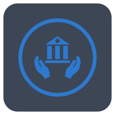 Vektör simge banka hizmet düz kare