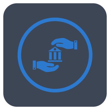 Vektör simge banka hizmet düz kare