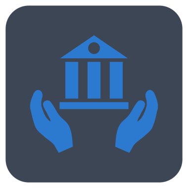 Vektör simge banka hizmet düz kare