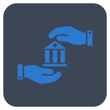 Vektör simge banka hizmet düz kare