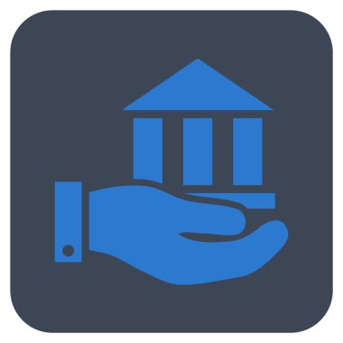 Vektör simge banka hizmet düz kare