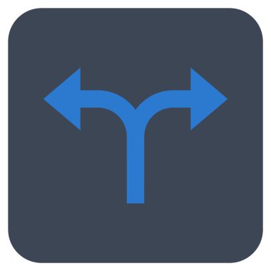 Bifurkasyon oklar sol düz kare vektör simgesi sağ