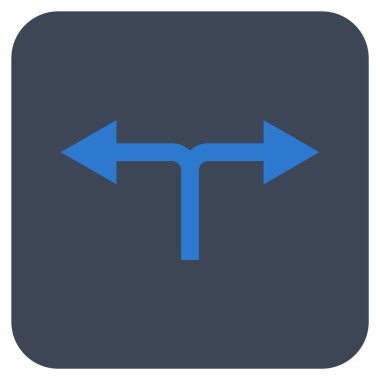 Bifurkasyon oklar sol düz kare vektör simgesi sağ