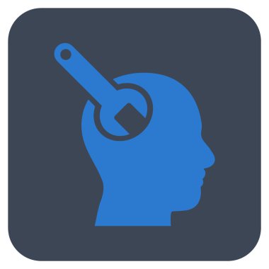 Beyin aracı düz kare vektör simgesi