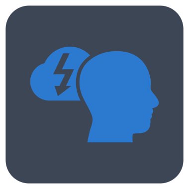 Beyin fırtınası düz kare vektör simgesi