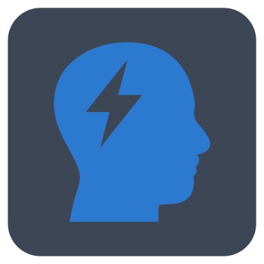 Beyin fırtınası düz kare vektör simgesi