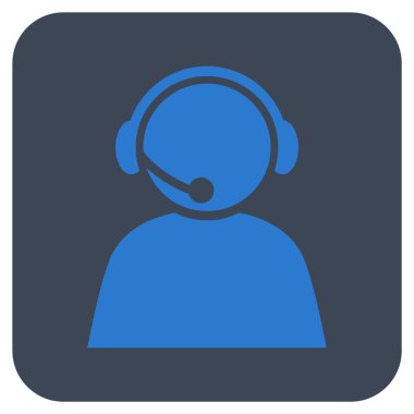 Çağrı Merkezi operatörü düz kare vektör simgesi