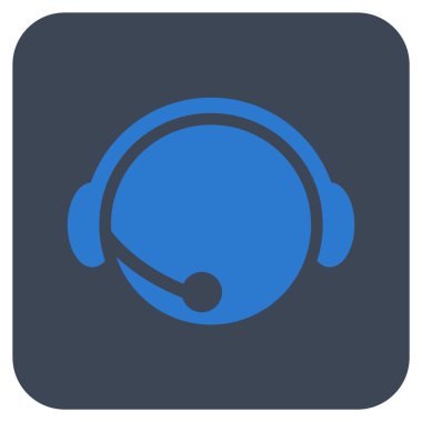 Çağrı Merkezi operatörü düz kare vektör simgesi