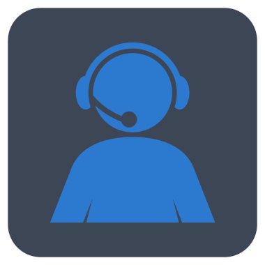 Çağrı Merkezi operatörü düz kare vektör simgesi