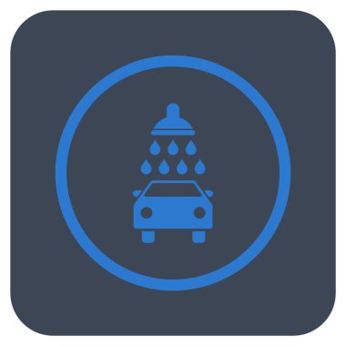 Araba duş düz kare vektör simgesi