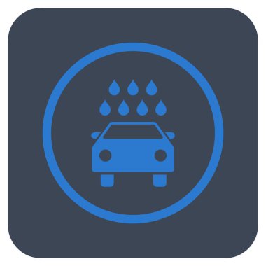 Araba duş düz kare vektör simgesi