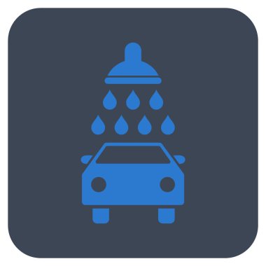 Araba duş düz kare vektör simgesi