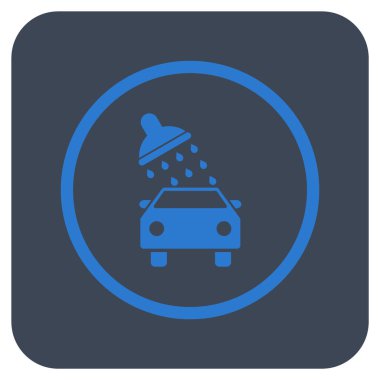 Oto yıkama düz kare vektör simgesi