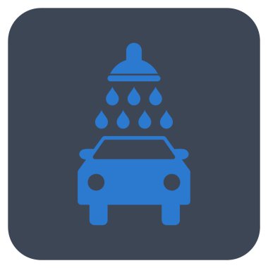 Oto yıkama düz kare vektör simgesi