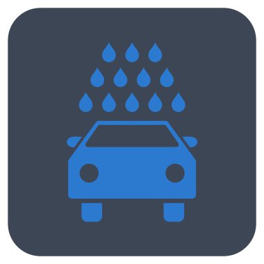 Oto yıkama düz kare vektör simgesi