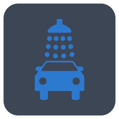 Oto yıkama düz kare vektör simgesi