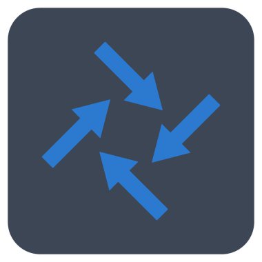 Merkezcil oklar düz kare vektör simgesi