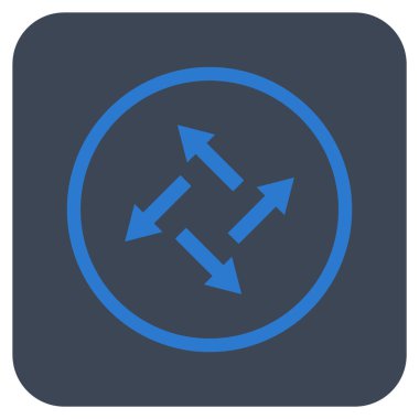 Santrifüj oklar düz kare vektör simgesi