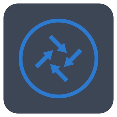 Merkezcil oklar düz kare vektör simgesi