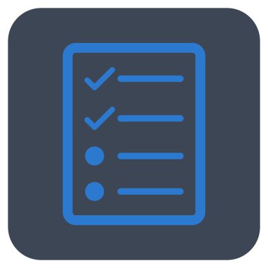 Vektör simgesi denetim listesi sayfa düz kare