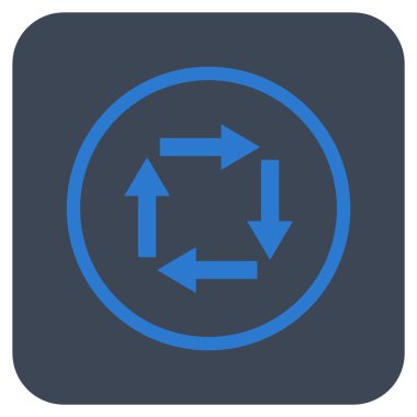 Dolaşım oklar düz kare vektör simgesi