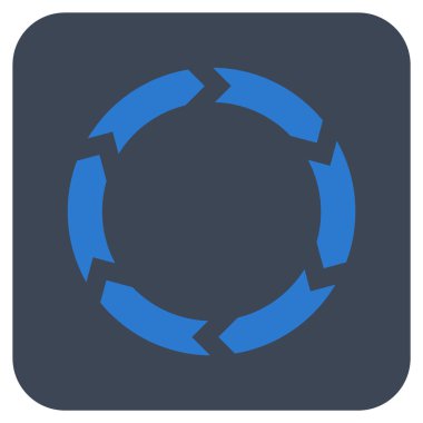 Dolaşım düz kare vektör simgesi