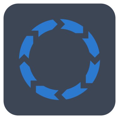 Dolaşım düz kare vektör simgesi