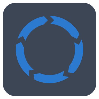 Dolaşım düz kare vektör simgesi