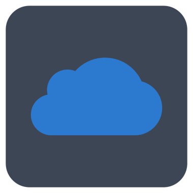 Bulut düz kare vektör simgesi