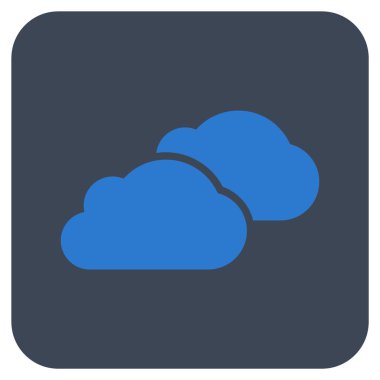 Bulutlar düz kare vektör simgesi