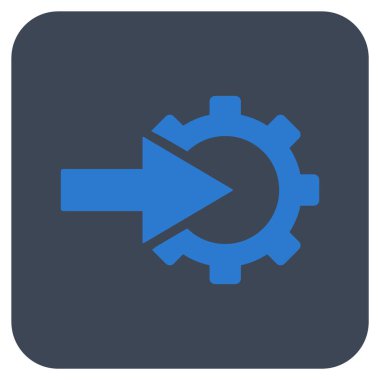 COG Tümleştirme düz kare vektör simgesi