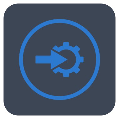 COG Tümleştirme düz kare vektör simgesi