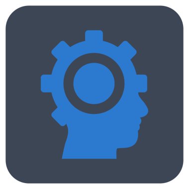 Cyborg vites düz kare vektör simgesi