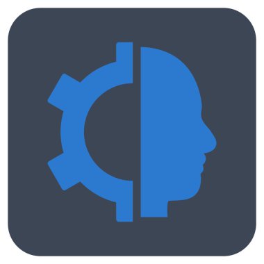 Cyborg vites düz kare vektör simgesi