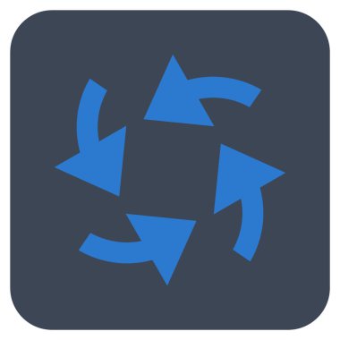 Siklon oklar düz kare vektör simgesi