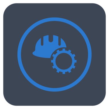 Geliştirme işçisi düz kare vektör simgesi