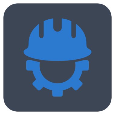 Geliştirme işçisi düz kare vektör simgesi