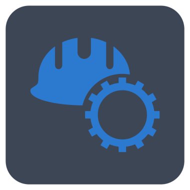 Geliştirme işçisi düz kare vektör simgesi