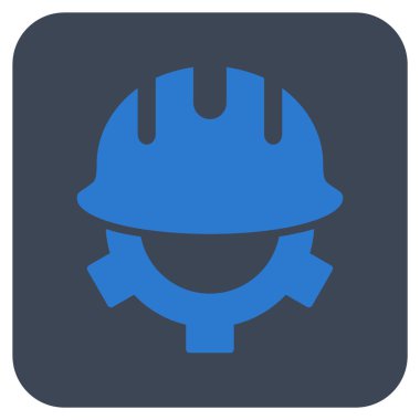 Geliştirme kask düz kare vektör simgesi