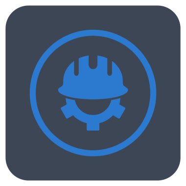 Geliştirme kask düz kare vektör simgesi