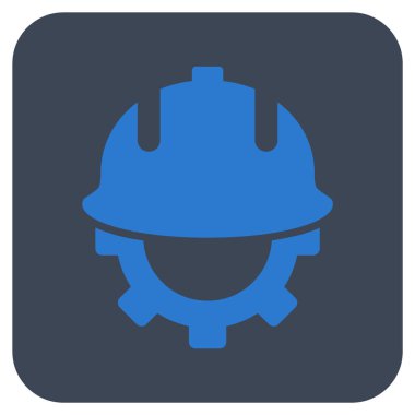 Geliştirme kask düz kare vektör simgesi