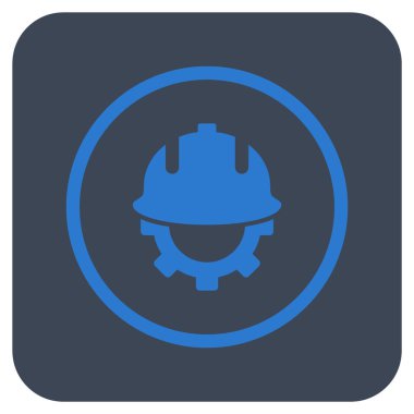 Geliştirme kask düz kare vektör simgesi