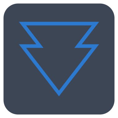 Düz aşağı yön vektör simgesi kare