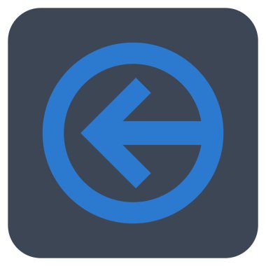 Düz sol yön vektör simgesi kare