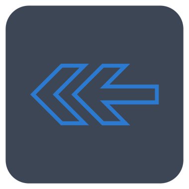 Düz sol yön vektör simgesi kare