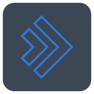 Şu yönde düz vektör simgesi kare